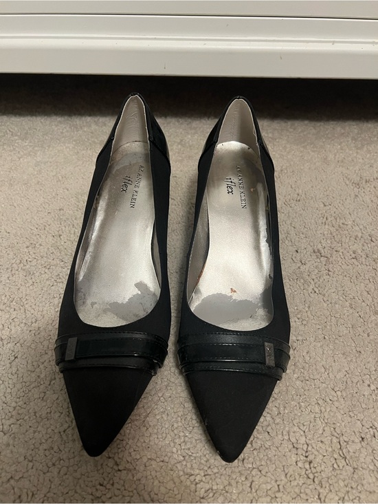 Anne Klein Shoes - Black Pointed Toe Heels with Band Detail
